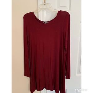 Burgundy piko dress